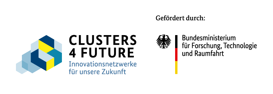 Förderlogo des Cluster4Futures sowie des Bundesministerium für Forschung, Technologie und Raumfahrt.
